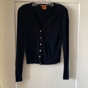 Tory Burch Black Cardigan with Gold Details